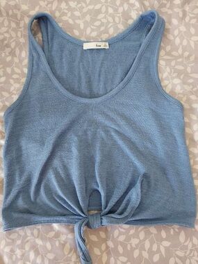 Aritzia Wilfred Free blue knit tank top